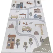 Rugsx Alfombra BONO 9207 calles, ciudad, sitio de construcción crema / gris claro 280x370 cm