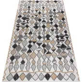 Rugsx Alfombra sisal COOPER Diamantes, Zigzag 22217 crudo / negro 160x220 cm