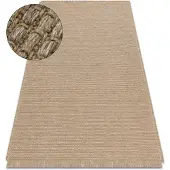Rugsx Alfombra JUTE 3652 beige obscuro uniforme - yute, tejido plano, flecos 200x290 cm