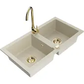 Mexen Mario graniittinen 2-allas keittiöhana Telma, beige - 6504-69-670200-50