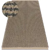 Rugsx Alfombra JUTE 3650 negro / beige líneas - yute, tejido plano, flecos 80x150 cm