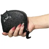 MaxPower Elegantti Kissa Keinonahka Mini Lompakko , Juoda