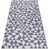 Rugsx Alfombra sisal SION Geométrico, triangulos 22373 Tejido plano ecru / azul / rosado 120x170 cm