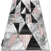 Rugsx Alfombra ALTER Nano Triángulos rosado 280x370 cm