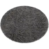 Rugsx Flokati de lana círculo gris circulo 160 cm