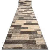 Rugsx Alfombra de pasillo KARMEL Deski tableros caramelo gris 80cm 80x1100 cm