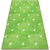 Rugsx Alfombra para niños HEARTS Jeans, vintage corazones - verde 100x500 cm