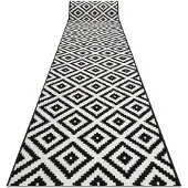 Rugsx Alfombra de pasillo BCF MORAD diamantes negro / crema 100 cm 100x130 cm