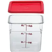 Cambro 6SFSCW135 Camsquare -ruokas ilytysrasia, 6 litraa, kirkas polykarbonaatti, NSF, kansi