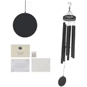DUOKU Tuulikellot Ulkokäyttöön--1473 mm-6 Putkea, Syvä Sävy, Suuri Muistolaatta, Ulkokoriste, Musta