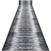 Rugsx Alfombra de pasillo con refuerzo de goma TOLTEC gris 100 cm 100x420 cm