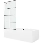 Mexen Kylpyamme Cube paneeleilla ja lasiseinällä, 180x80 cm + 90 cm