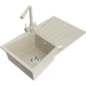 Mexen Cesar Graniittinen 1-allas tiskiallas valutustasolla ja keittiöhana Duero, beige - 6514-69-671600-69