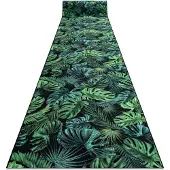 Rugsx Alfombra de pasillo con refuerzo de goma MONSTERA Hojas, verde 100 cm 100x150 cm
