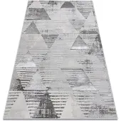 Rugsx Alfombra LIRA E1627 Triangulos geométrico, estructural, moderna, glamour - gris 80x150 cm