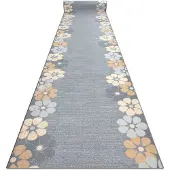 Rugsx Alfombra de pasillo con refuerzo de goma MARGARETKA flor, gris 120 cm 120x510 cm
