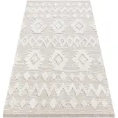 Rugsx Alfombra ECO SISAL MOROC 22319 rombos boho flecos - estructural beige / crema 175x270 cm