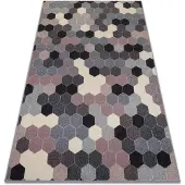 Rugsx Matto HEOS 78537 harmaa / vaaleanpunainen / kerma kuusikulmio