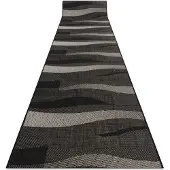 Rugsx Alfombra de pasillo SIZAL FLOORLUX modelo 20212 negro/plateado 80 cm 80x460 cm