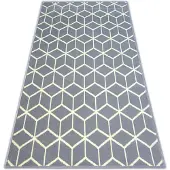 Rugsx Alfombra BCF BASE CUBE 3956 Cuadrados gris 185x270 cm