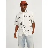 Jack & Jones Paita 'JORNoto' musta / luonnonvalkoinen