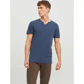 Jack & Jones Jjesplit Neck Tee Ss Noos - Blue - L