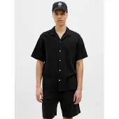 Jack & Jones Joreaster Patras Resort Shirt Ss Ln - Black - L