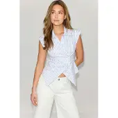 Gina Tricot Wrap Shirt - Blue - 38