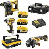 DeWalt DCK305P3T -DCK305P3T 3 työkalun komplekti 18 V-DCH273+DCF887+DCG405+DCB184x3+laturi+TSTAK I &amp; II