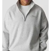 ICANIWILL Everyday 1/4 Zip Sweatshirt Print Light Grey Melange