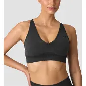 ICANIWILL Sculpt Seamless V-neck Sports Bra Stone Wash Black