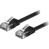 Deltaco U/UTP Cat6 laitekaapeli, litteä, 7m, 250MHz, musta