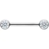 Wildcat Muse Barbell - nännikoru - 14,0 mm, Hopeinen metalli, Valkoinen