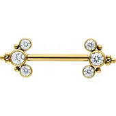 Wildcat Sonya Barbell - nännikoru - 14,0 mm, Kultainen metalli