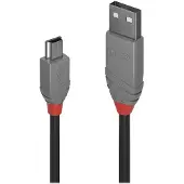 Lindy USB 2.0 Type A - Mini-B -kaapeli - Anthra Line - 5m -