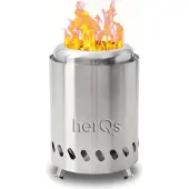 HerQs Smokeless FirePit Mini -savuton pöytätulipata, ruostumaton teräs