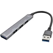 I-Tec Metal U3HUBMETALMINI4, USB 3.2 Gen 1 (3.1 Gen 1) Type-A, USB 2.0, USB 3.2 Gen 1 (3.1 Gen 1) Type-A, Metallinen, Metalli, 0,19 m, Android