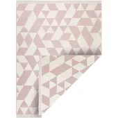 Rugsx Matto TWIN 22992 geometrinen, puuvilla, kaksipuolinen, Ekologiset hapsut - pinkki / kermanvärinen, 120x170