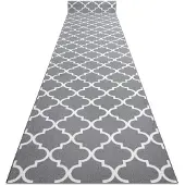 Rugsx Alfombra de pasillo con refuerzo de goma 133 cm Enrejado Trébol marroquí gris Trellis 30352 133x170 cm