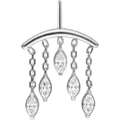 Wildcat Oval Drop Vertical Helix Push Fit Aufsatz - Silber