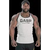 Gasp Ribbed T-back, Grey Melange