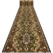 Rugsx Alfombra de pasillo BCF WIOSNA verde 100 cm 100x1000 cm