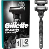 Gillette Mach3 Charcoal partakone + vaihtopäät 2 kpl