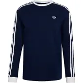 Adidas Originals Paita '3-STRIPES LONGSLEEVE' tummansininen / valkoinen