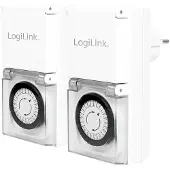 Logilink ET0006A, Päivittäinen ajastin, Valkoinen, Analoginen, Rotaatio, IP44, 230 V