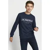 Jack & Jones Junior Collegepaita 'JJDevin Daytona' tummansininen / valkoinen