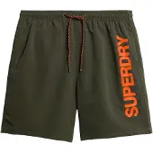 Superdry for man. M3010236A Recycled material swimming costume with green sports graphics (S), Beachwear, Sustainable, Recycled polyester