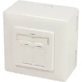 Dsit NP0124, 2 x RJ-45, STP, 6a, Metallinen, Valkoinen, ISO/IEC 11801 TIA/EIA 568C.2, 6 A