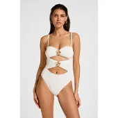 Hunkemoller Crinkle Bandeau Hl Bs - White - XXL