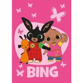 Jerry Fabrics Lasten Viltti Bunny Bing Perhoset, 100x150 cm